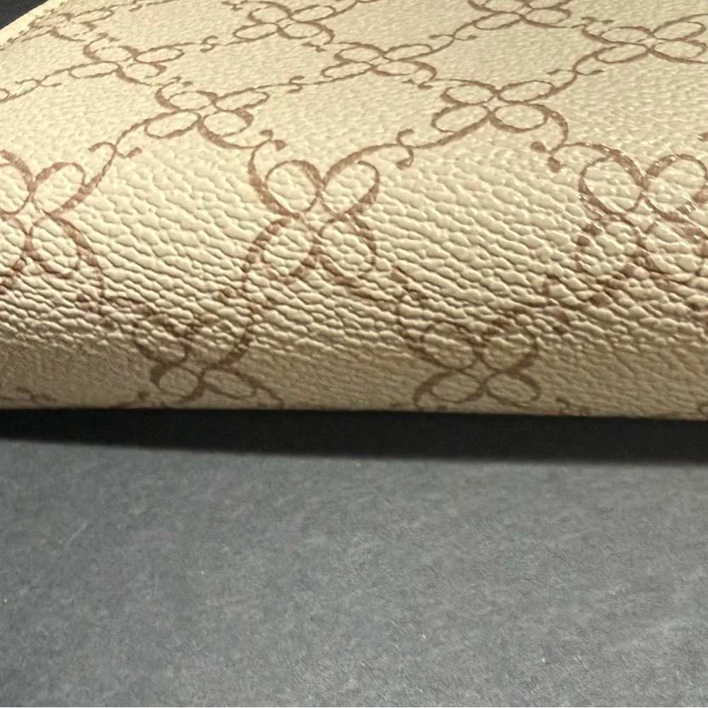 Nine West Cream and Tan Logo-Print Zip Wallet